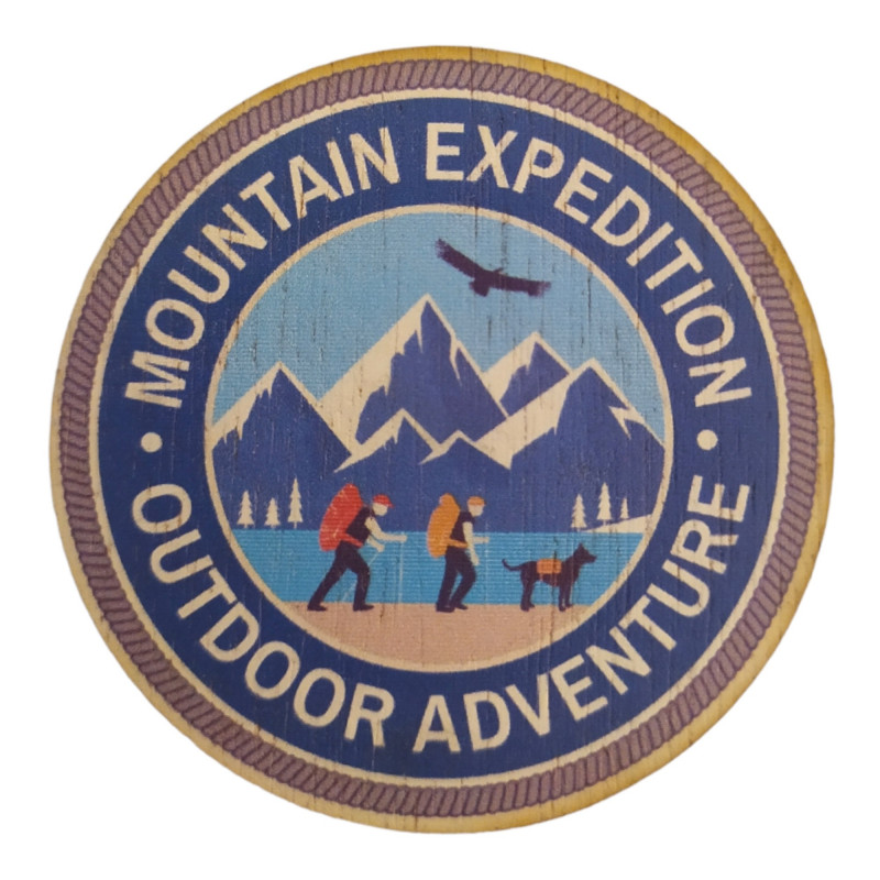 Magnets imprimés en bois mountain expedition