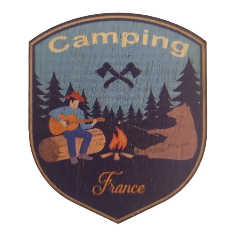 Magnets imprimés en bois camping 3