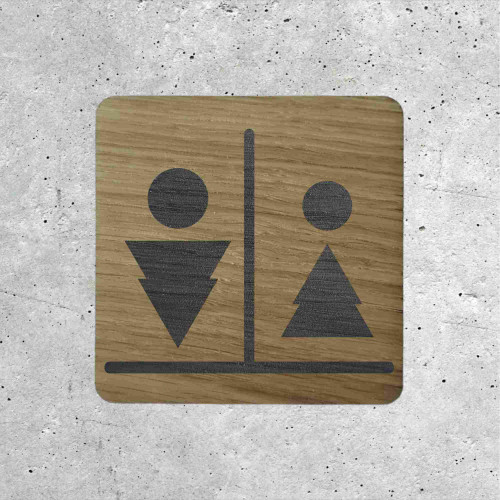 Original Wooden Men & Women Restroom Door Sign