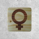 Plaque de porte en bois toilettes femme Picto