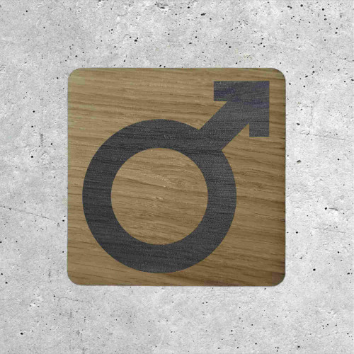 Men's Restroom Wooden Door Sign Icon