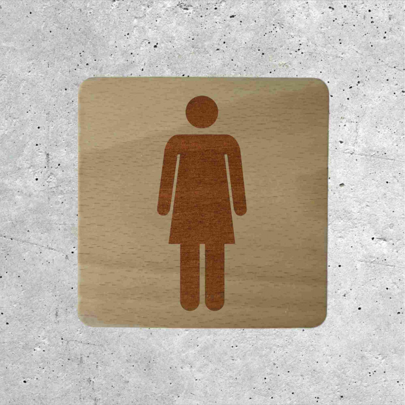 Classic Women's Restroom Wooden Door Sign