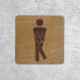 Humorous Wooden Men's Restroom Door Sign