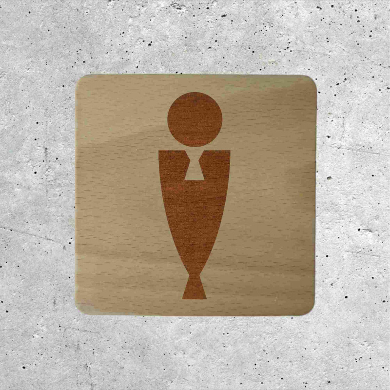 Men’s Restroom Wooden Door Sign Design