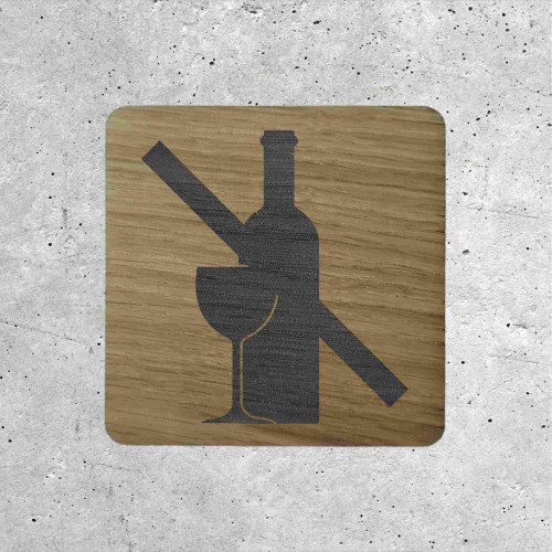 Alcohol Prohibited Wooden Wall Sign