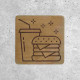 Wooden Fast Food Signage - Burger and Soda Icon