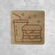 Wooden Fast Food Signage - Burger and Soda Icon