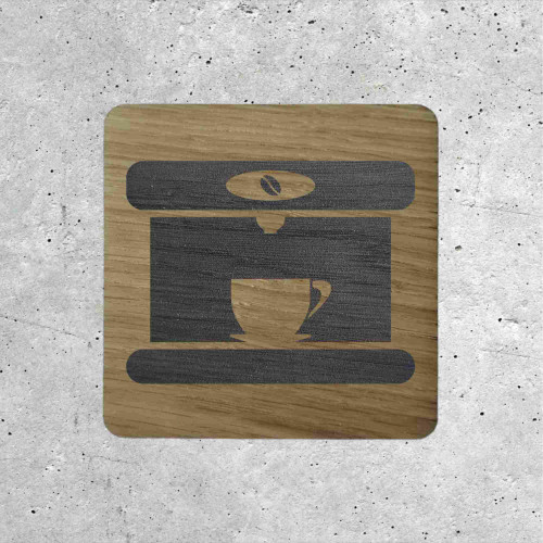 Wooden Coffee Machine Sign - Coffee Zone Indicator