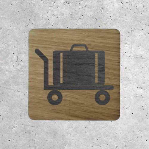 Wooden Luggage Sign - Baggage Area Indicator