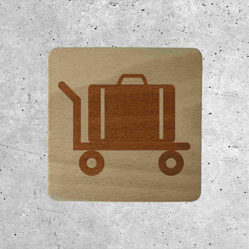 Wooden Luggage Sign - Baggage Area Indicator