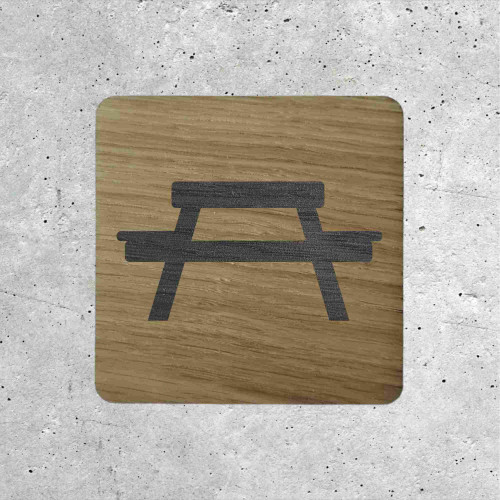 Wooden Picnic Area Sign - Dining Zone Indicator