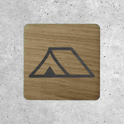 Camping Signage - Wooden Tent Sign
