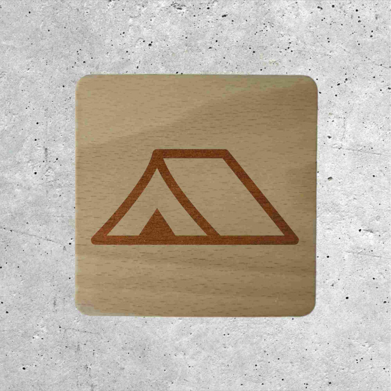 Camping Signage - Wooden Tent Sign