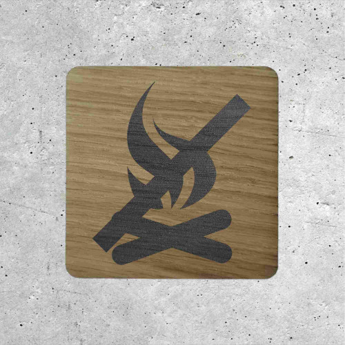 Wooden No Fire Sign - Campfire-Free Zone
