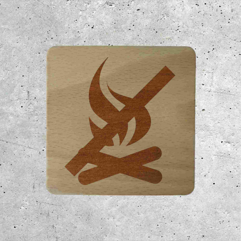 Wooden No Fire Sign - Campfire-Free Zone