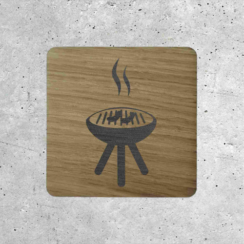 Wooden BBQ Sign - Barbecue Area Signage