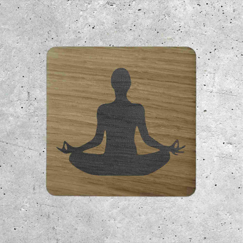 Enseigne en Bois Yoga - Signalétique d'Espace de Méditation
