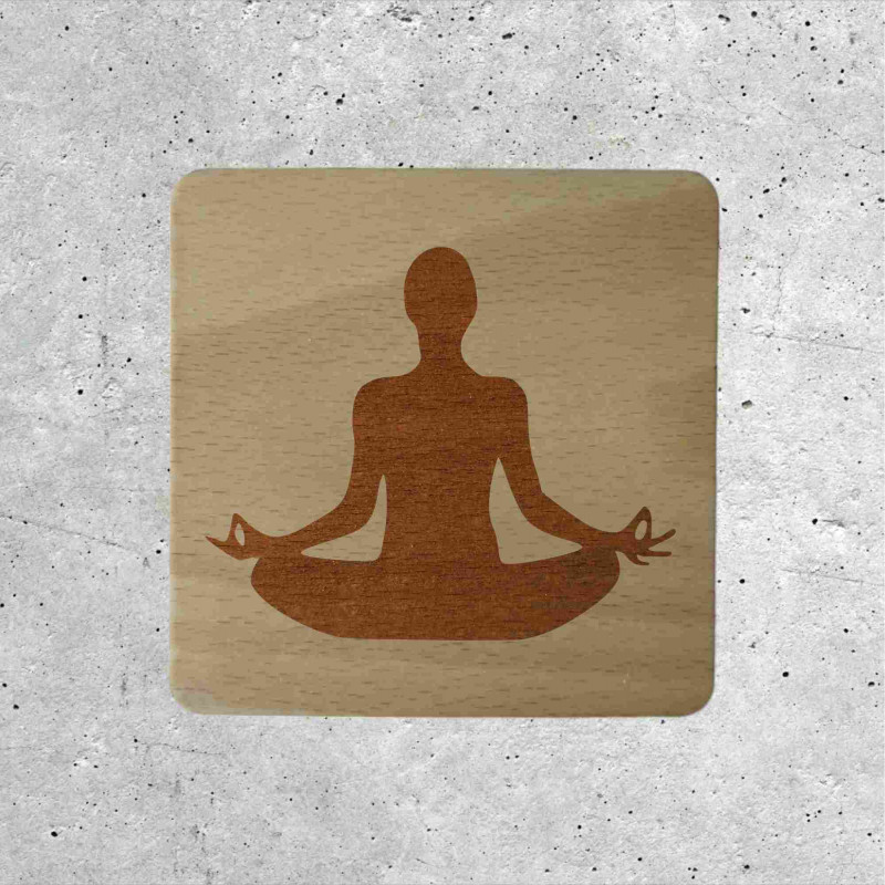 Enseigne en Bois Yoga - Signalétique d'Espace de Méditation