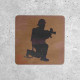 Wooden Signage - Firefighter Icon with Fire Hose