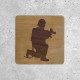 Wooden Signage - Firefighter Icon with Fire Hose