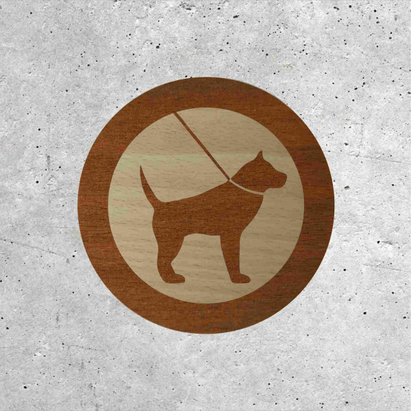 Wooden Sign - Dog on Leash Required