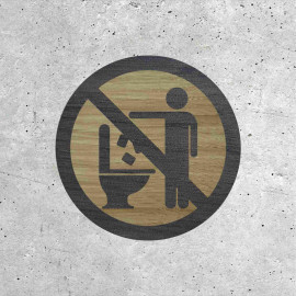 Wooden Signage - Restroom: Do Not Throw Anything