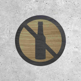 Wooden Signage - No Alcohol Allowed