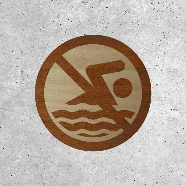 Wooden Sign - No Swimming