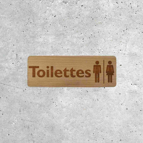 Panneau Toilettes en Bois - Hommes et Femmes