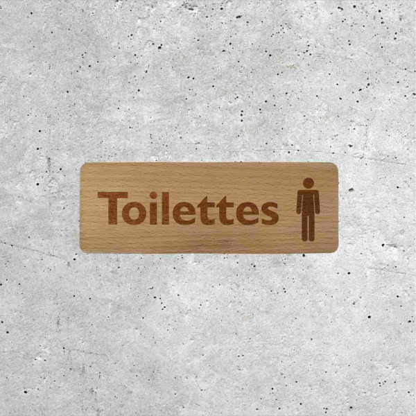 Men’s Wooden Bathroom Sign - Minimalist Style