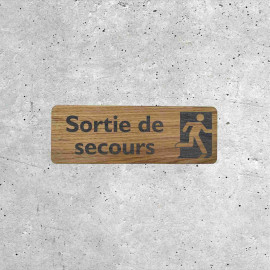 Plaque en Bois - Sortie de Secours