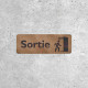 Wooden Exit Sign with Door Pictogram