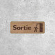 Wooden Exit Sign with Door Pictogram