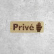 Wooden Private Access Sign with Hand Icon