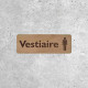 Panneau en bois Vestiaire Hommes avec pictogramme