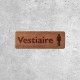 Panneau en bois Vestiaire Hommes avec pictogramme