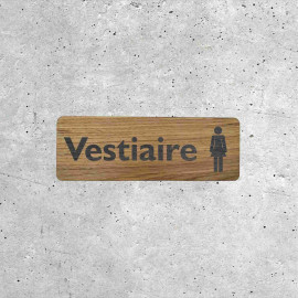 Panneau en bois Vestiaire Femmes avec pictogramme