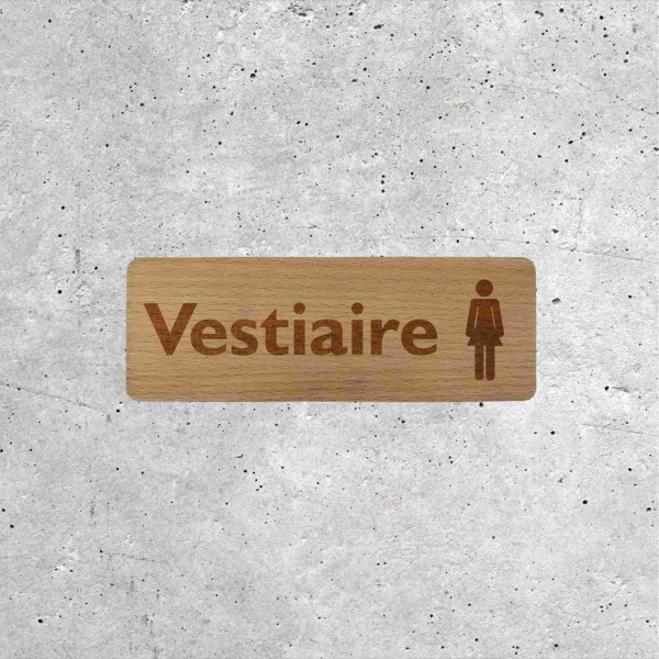 Panneau en bois Vestiaire Femmes avec pictogramme