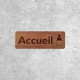 Panneau en bois Accueil avec pictogramme réception