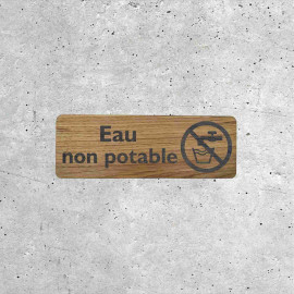 Non-potable Water Wooden Sign with Prohibition Icon