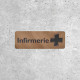 Wooden Infirmary Sign with Cross