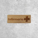 Wooden Infirmary Sign with Cross