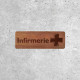 Wooden Infirmary Sign with Cross