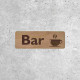 Panneau en Bois Bar - Signalétique avec Tasse de Café