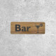 Panneau en Bois Bar - Signalétique avec Verre de Cocktail