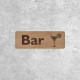 Panneau en Bois Bar - Signalétique avec Verre de Cocktail