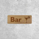 Panneau en Bois Bar - Signalétique avec Verre de Cocktail