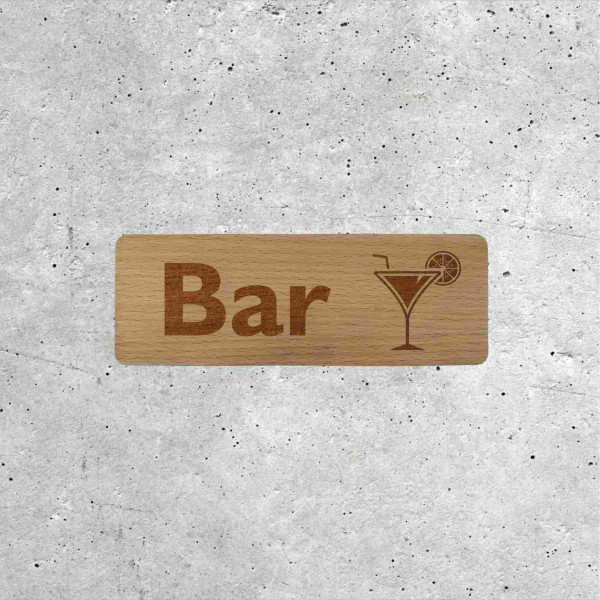 Wooden Bar Sign - Cocktail Glass Indicator