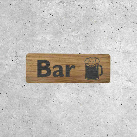 Panneau en Bois Bar - Signalétique avec Chope de Bière