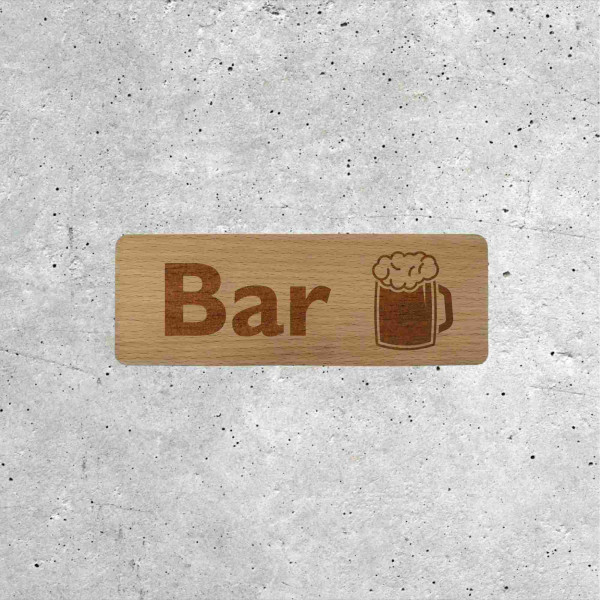 Panneau en Bois Bar - Signalétique avec Chope de Bière